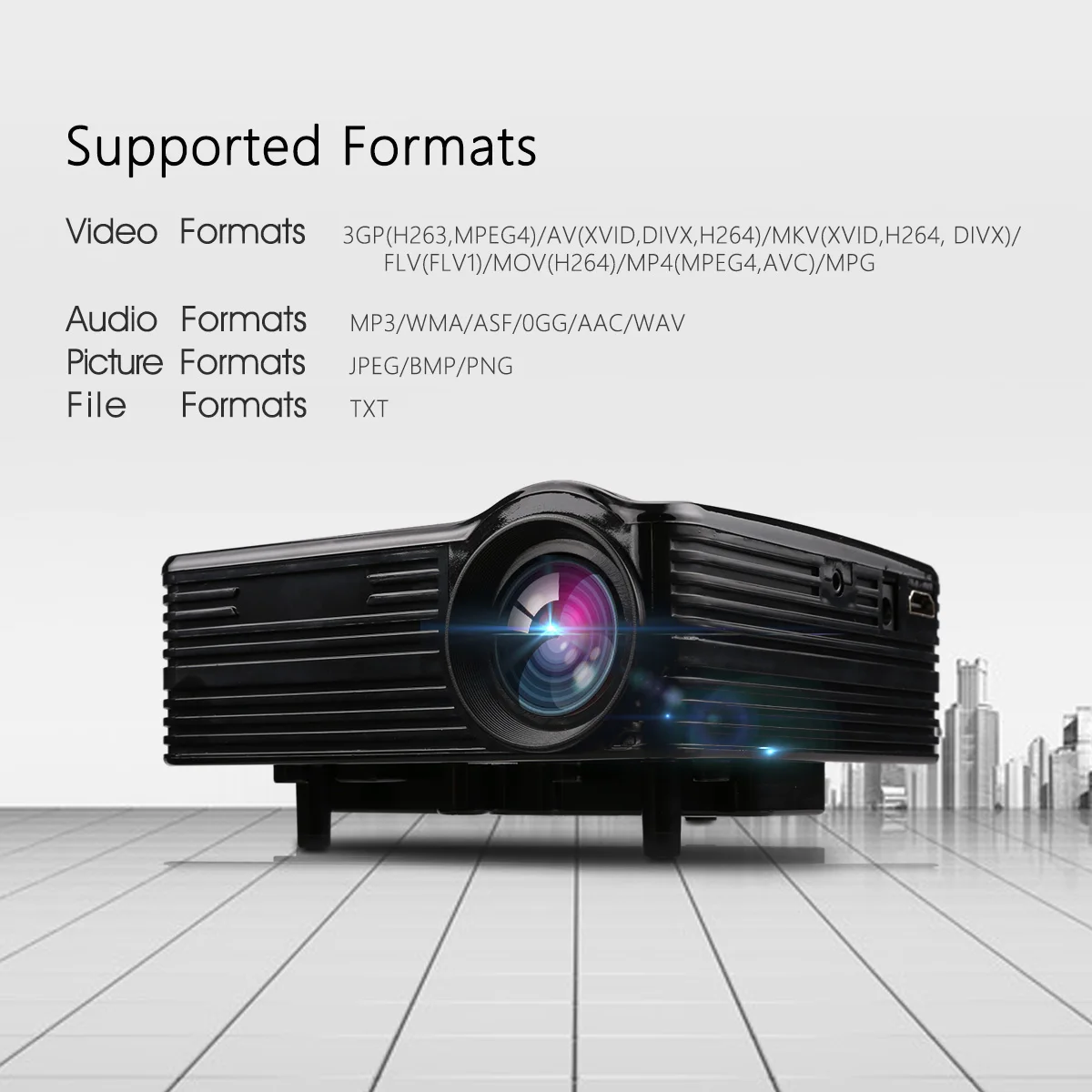 Excelvan LED1018 البسيطة المحمولة LCD العارض HDMI USB VGA AV SD واجهات الوسائط المتعددة ماكس 1080 P فيلم السينما المنزلية PK YG300 YG310