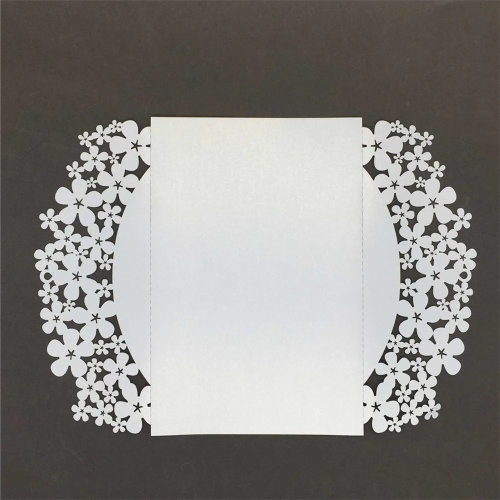  40 PCS Romantic Iridescent Paper Wedding Invitation Card Carved Flower Pattern Hollow Out Crafts Ca - 32761028628
