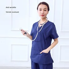 Больничное дентальное Красота салон обувь для мужчин и женщин; доктор v-образный вырез короткий рукав хирургическая форма изоляции на каждый день, комплект, медсестра Костюмы, Y3
