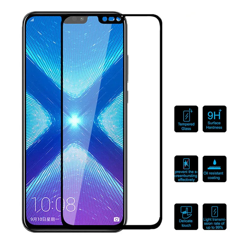 Защитное стекло для Huawei Honor 8X 8C полное покрытие Защита экрана Play 8A 8S закаленное honer