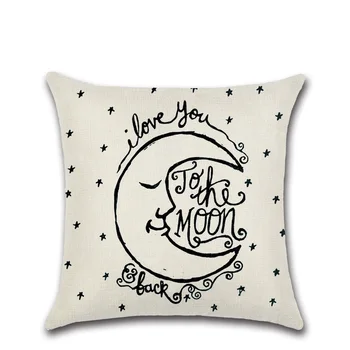 

Linen Pillow Cover Simple Style Pattern Cushion Cover Home Decorative Cheap Pillow Case New English alphabet Pillowcase 45x45cm