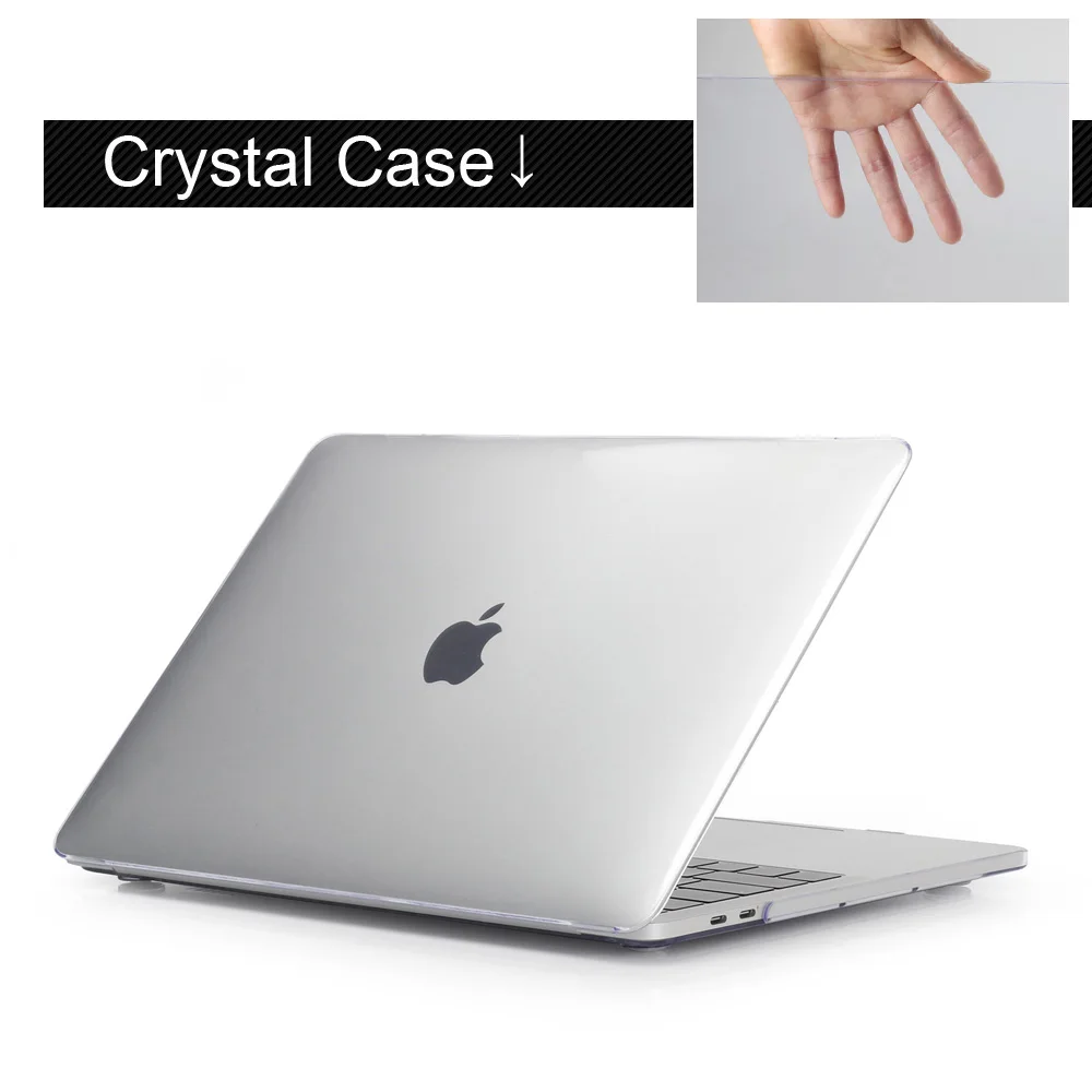Красивый чехол для ноутбука APPle MacBook Air Pro retina 11 12 13 13,3 15 дюймов с сенсорной панелью+ чехол для клавиатуры - Цвет: Crystal Transparent