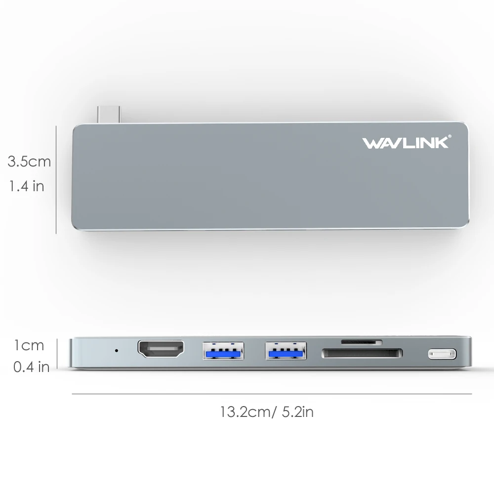 Wavlink USB-C концентратор адаптер 4k HDMI выход Тип C с доставкой питания кардридер 3,0 многопортовый мини док-станция для Macbook pro