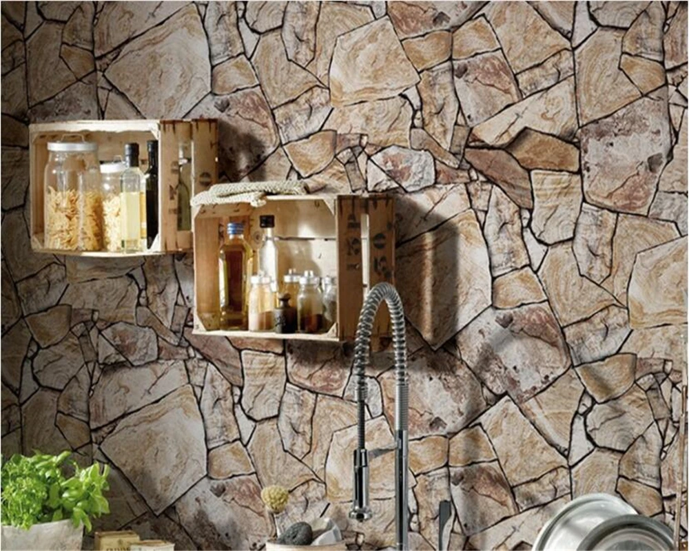 

beibehang Retro stone culture marble texture 3d wallpaper living room restaurant brick wallpaper papel de parede papier peint