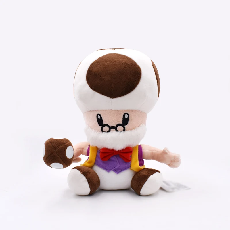 

2018 Super Mario Bros Plush Toys Soft Stuffed Dolls 10inch 25cm Mushroom Old Man Peluche Toys Figures Dolls For Children's Gift