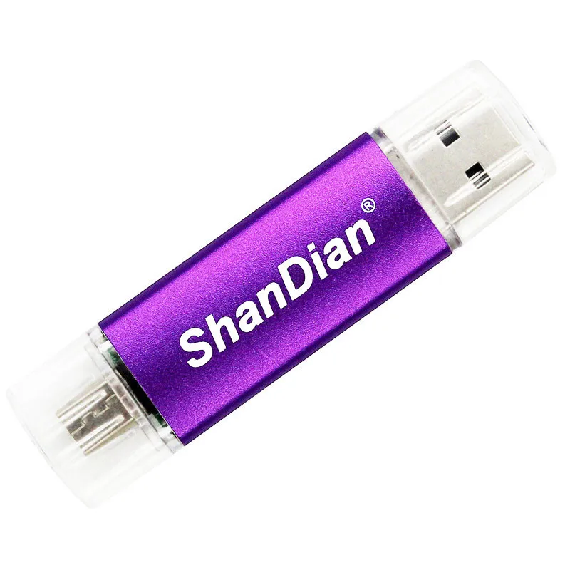 SHANDAIAN, мини USB флеш-накопитель, OTG, смартфон, флешка, 64 ГБ, 8 ГБ, 16 ГБ, 32 ГБ, 4USB флешка, планшет, ПК, флешка, USB внешний накопитель - Цвет: Purple