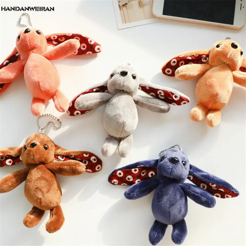 HANDANWEIRAN 1Pcs PP Cotton 2019 Hot Long Ears Rabbit Plush Toys Small Pendant 4 Color Cute Plush Toys Rabbit Bags Pendants