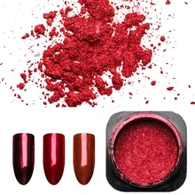 1 коробка красный зеркальный блеск для ногтей порошок для маникюра Лак для ногтей хромированный пигмент аксессуары для украшения ногтей SF3036