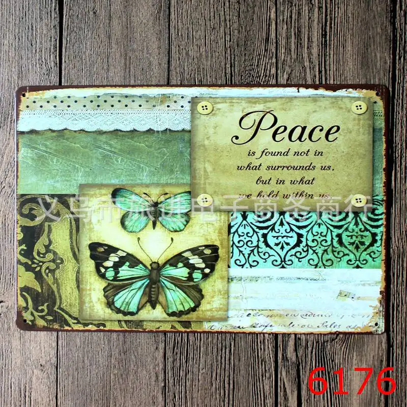 30X20CM Peace Vintage Home Decor Tin Sign Wall Decor Metal Sign Vintage