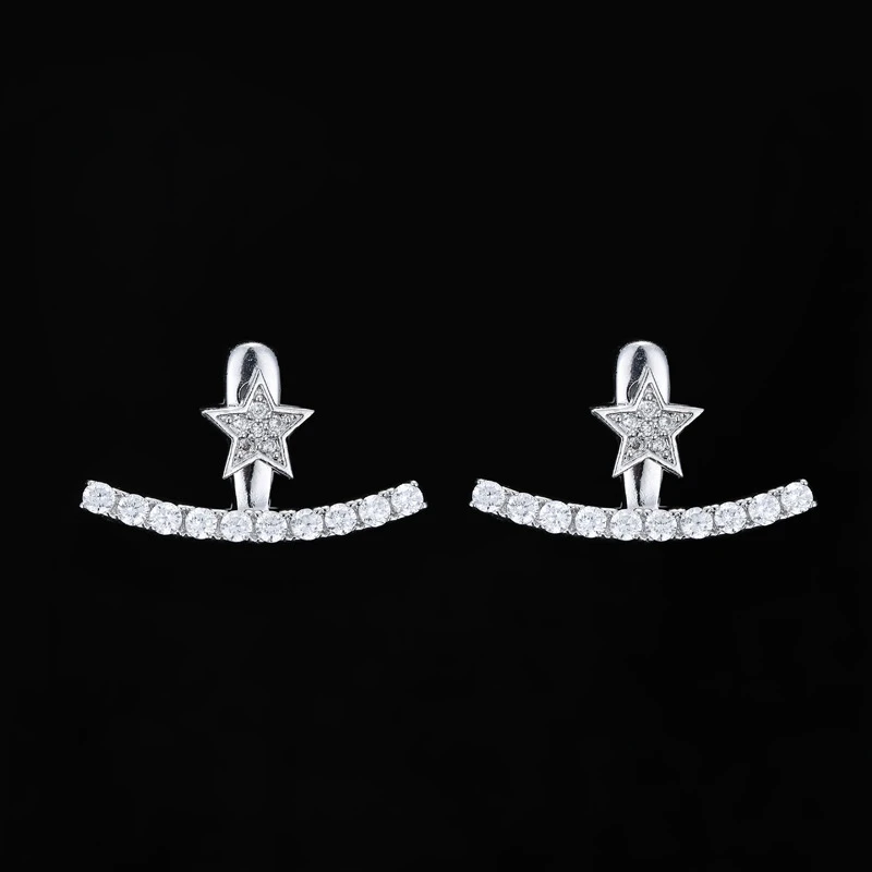 

Temperament Personality 925 Sterling Silver Star Not Allergy Elegant Exquisite Trendy Female Stud Earrings SEA200