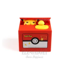 2020 New Pokemon Electronic Plastic Money Box Steal Coin Piggy Bank Money Safe Box For Birthday Gift Desk Decor