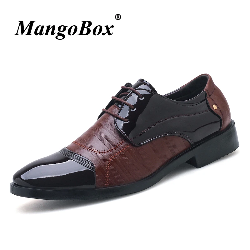 

Men Wedding Shoes Big Size 38-48 Social Footwear Rubber Sole Pointed Toe Man Dress Shoes Black Brown Spring Autumn Casual Shoes