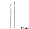 2 Pcs/lot Double Ended Pedicure Blacks File Satin Edge Ingrown Toe Nail Lifter Onychomycosis Paronychia Nail Cleaning Instrument ► Photo 2/6