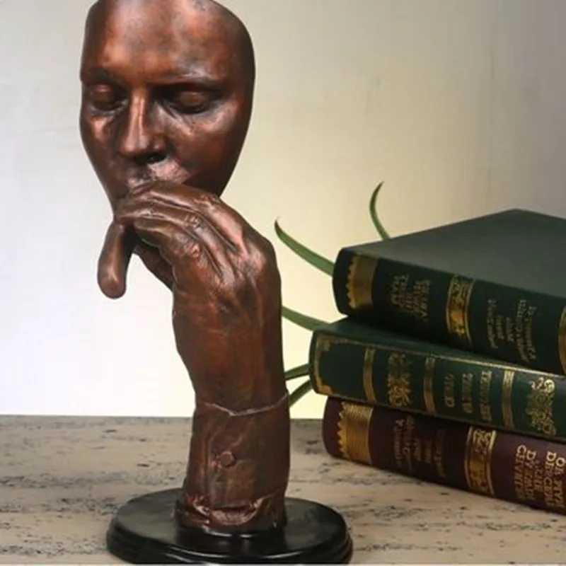 

Retro Smoking Cigar Man Statue Abstractive Figure Sculpture Resin Craftwork Home Interior Design L3209