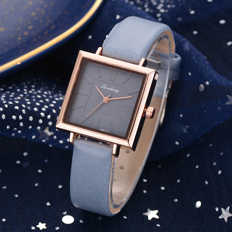 

Fashion Lady Watch Women Simple Style Casual Dial Square Office ladies Wristwatches Quartz girls Leather Clock Reloj Femenino