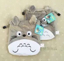 IVYYE 1PCS Grey Totoro Cartoon Drawstring Bags Cute Plush storage handbags makeup bag Coin Bundle Pocket