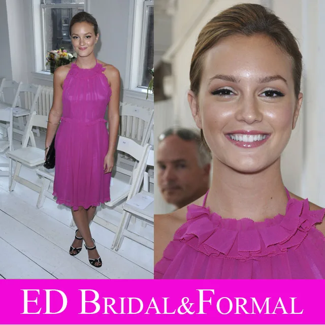 Leighton Meester font b Dress b font Backless Purple Celebrity font b Evening b font Prom