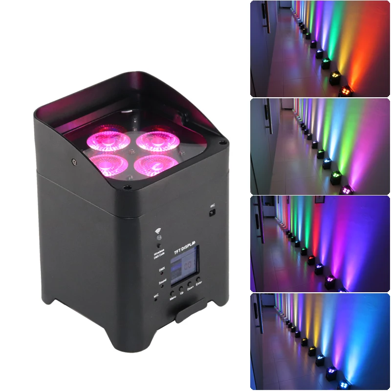 

4*15W colorful wireless led par can RGBWA 5in1 stage uplighting for home party disco nightclub bar show