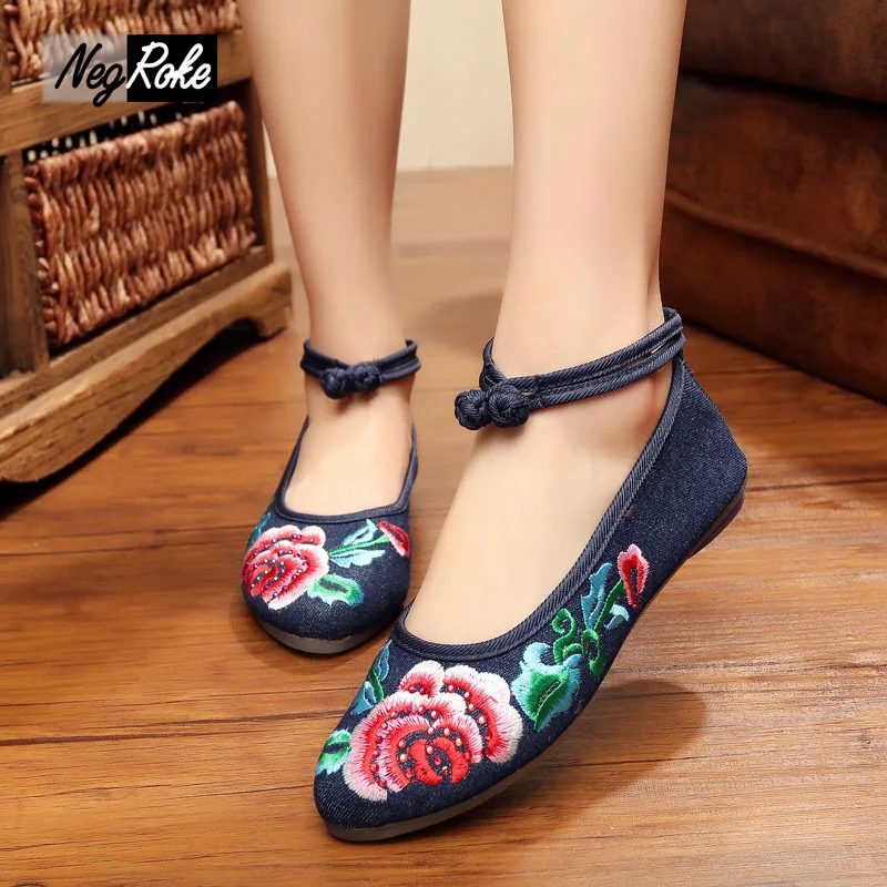 

2017 fashion shallow embroidery ladies shoes woman flats crystal leisure canvas zapatos mujer flat shoes women sapatos mulher