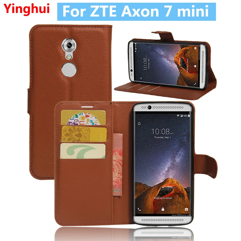 

For ZTE AXON 7 mini Book Style Leather Case for ZTE Axon 7 mini Flip Wallet Card Slot Stand Protective Phone Cover Case