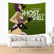 Ghost in the Shell Pattern Tapestry Wall Hanging Decor Personalized Carpet Home Decorative Wall Tapestries Bed Cover