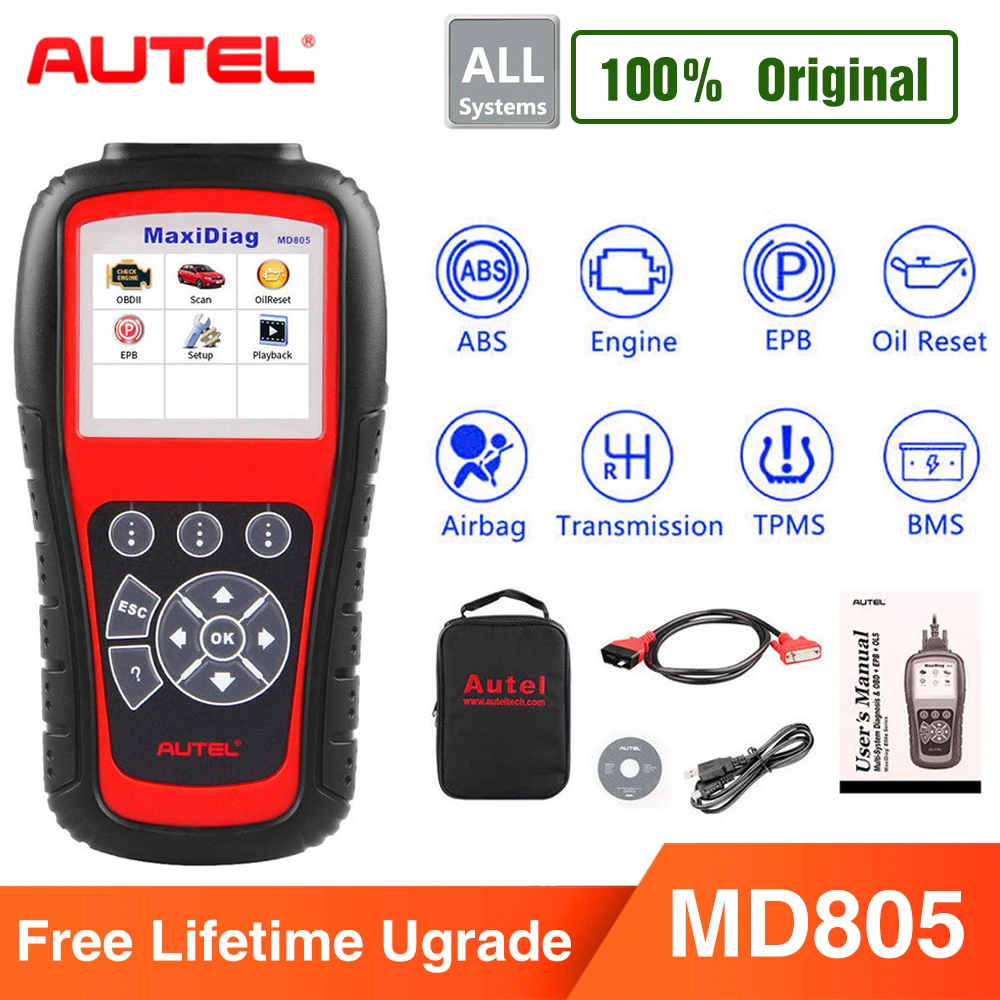 Autel MD805 OBD2 Scanner Car Code Reader Full System Diagnostic Tool Support ABS/OLS/EPB/transmission/Airbag better than md802 Autel MD805 OBD2 Scanner Car Code Reader Full System Diagnostic Tool Support ABS/OLS/EPB/transmission/Airbag better than md802