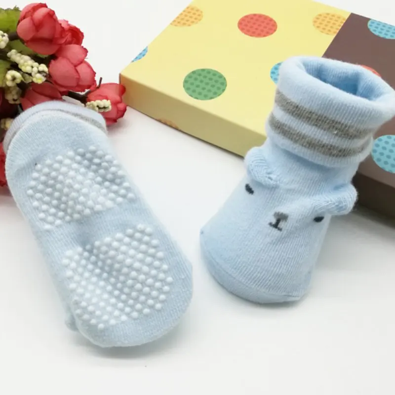 Милые мягкие нескользящие носки для маленьких мальчиков и девочек носки для новорожденных 0-6 месяцев