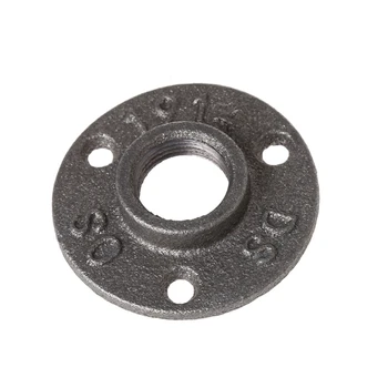 

3/4" Malleable Threaded Floor Flange Iron Pipe Fittings Wall Mount Black