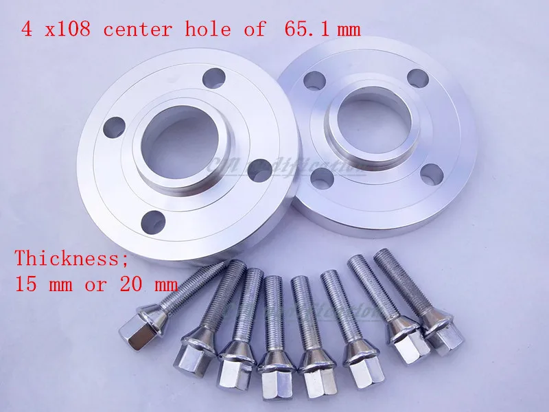 2 pieces of 4 x108, center hole 65.1 mm, wheel hub adapter, spacers