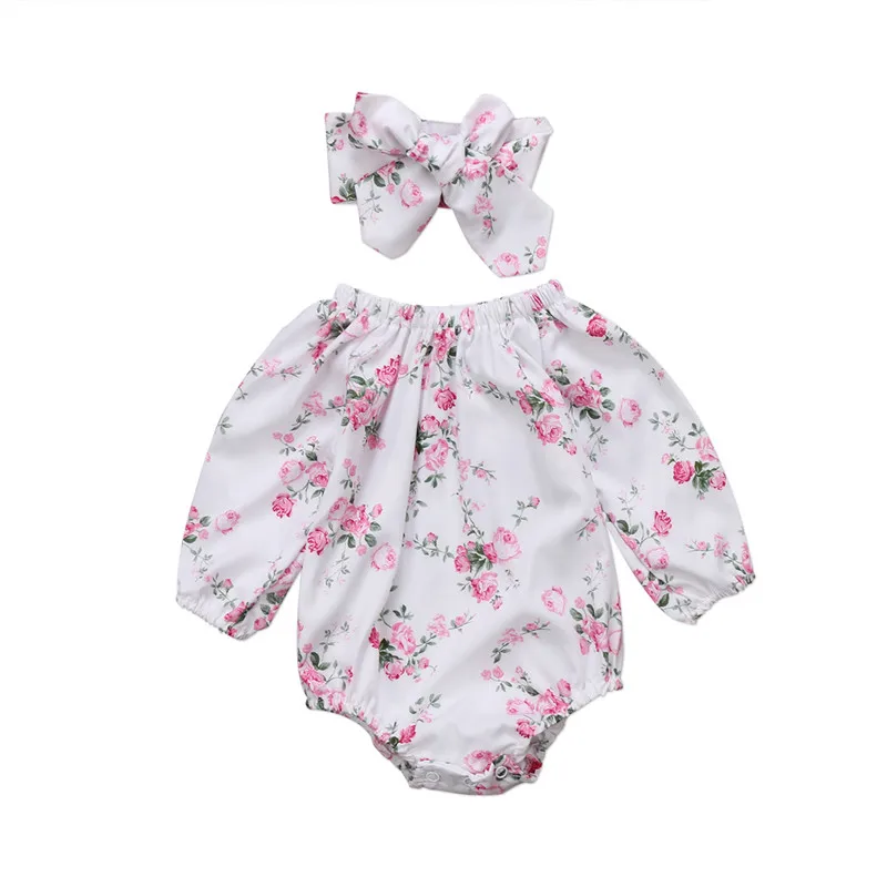 Милая одежда принцессы с цветочным рисунком для новорожденных девочек, комбинезон-боди для игр, одежда для детей от 0 до 24 месяцев