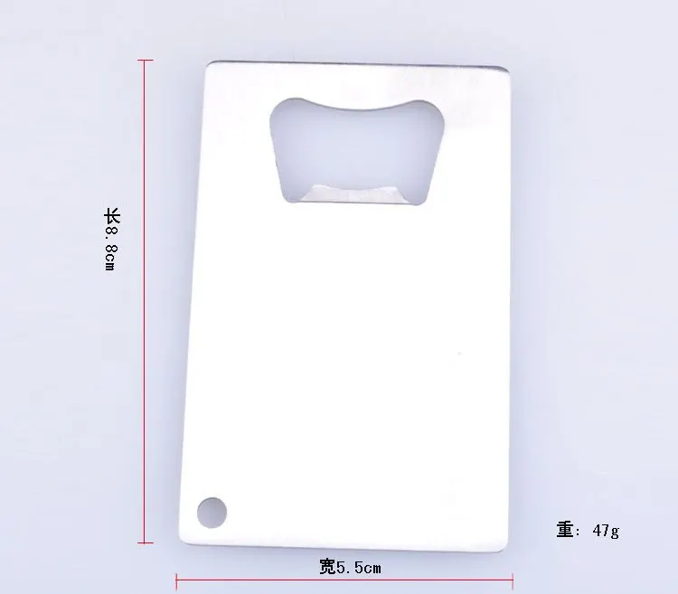 

2000pcs/lot Wallet size Stainless Steel Credit Card Bottle Opener Business Card Beer Openers
