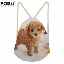 FORUDESIGNS/дизайн с милой собачкой, женская сумка на шнурке, модный рюкзак для путешествий, Повседневный, для повседневного использования, с карманом для девочек-подростков