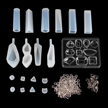 

129Pcs Silicone Transparent Bracelet Pendant Jewelry Casting Molds Jewelry Molds Set DIY Making Tool Crafting Pendant Earrings