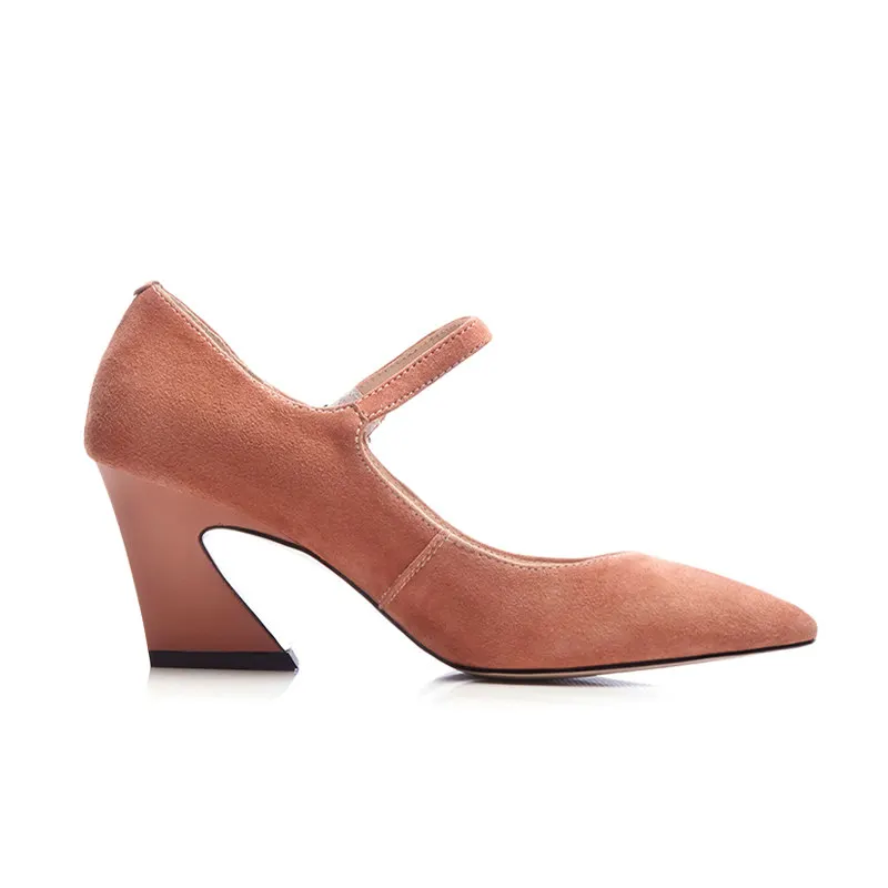 Sabot Mode Talon Pointu Khaki Daim Kaki Bout Femme Haute noir Talons Jane Noir Mary Chaussures orange Robe À Orange Bqw0ndA0xE