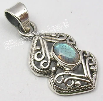 Muiltiple выбор Chanti международных одноцветное серебро Радуга Лунный камень прекрасный кулон 3,2 см Varaition - Окраска металла: Labradorite