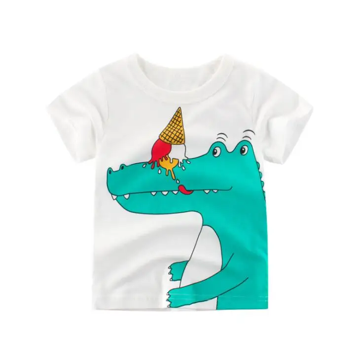 Детская футболка для мальчиков возрастом от 2 до 10 лет хлопковые летние футболки с короткими рукавами и рисунком ракеты и космоса для маленьких мальчиков и девочек, топы - Цвет: as picture