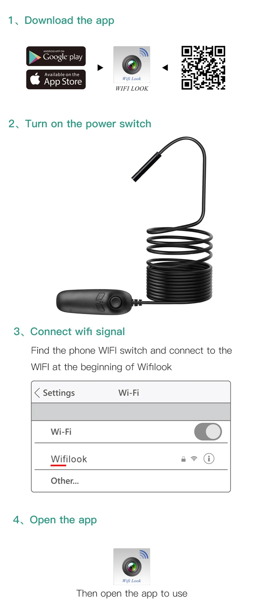 9-Mini Micro WIFI Endoscope Camera Lens 8.mm Diameter Waterproof IP67 3.5510m Cable Choices HD 1200p
