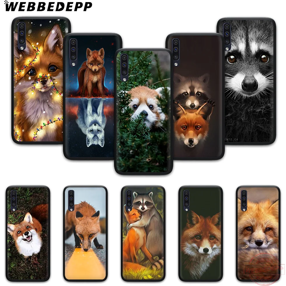 

WEBBEDEPP Animal raccoon fox Soft Case for Samsung A3 5 6 7 8 9 J6 A10 A20 A30 A40 A50 A60 A70 M10 M20 M30 M40