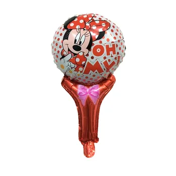 

20pcs Mickey Minnie stick balloons cute minnie hand handheld Balloon for child Birthday Party Decorations toys wholesale 30x50cm