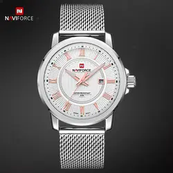 Naviforce унисекс кварцевые Для мужчин Часы Бизнес часы для человека Сетка браслет Для мужчин наручные часы Водонепроницаемый мужской часы