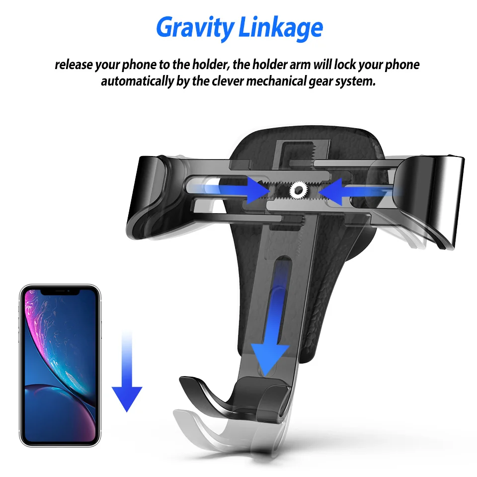 Автомобильный держатель для телефона Gravity iPhone X xiaomi mi 9 крепление на