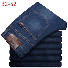 Мужские классические прямые мешковатые джинсы размера плюс 32-52, новинка, летние мужские тонкие повседневные джинсовые штаны стандартного кроя, комбинезоны большого размера для мужчин s
