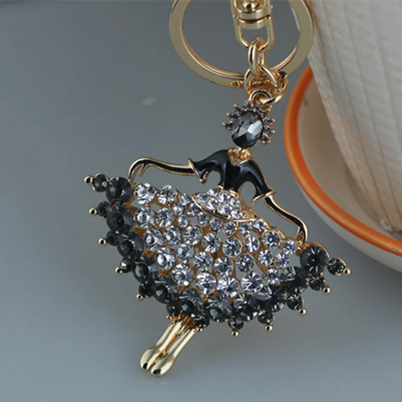 Fashion crystal keychain jewelry woman bag pendant cute full rhinestone girl key ring key chain
