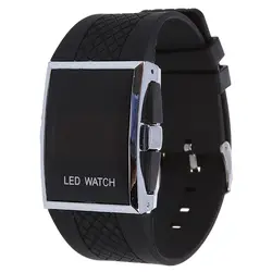 Роскошные Цифровые мужские красные светодиодный спортивные наручные часы в подарок-черный