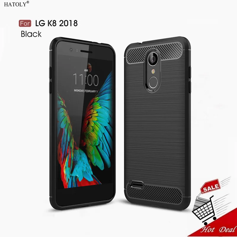 HATOLY Case For LG K8 2018 / K9 Soft Rubber Carbon Fiber Cover Phone Fundas 5.0&quot | Мобильные телефоны и аксессуары