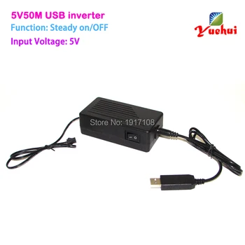 

NEWest 5V 50M USB EL wire inverter powered by Computer or Mobile battery for Party Decorative driving 1-50m EL wire or EL strip
