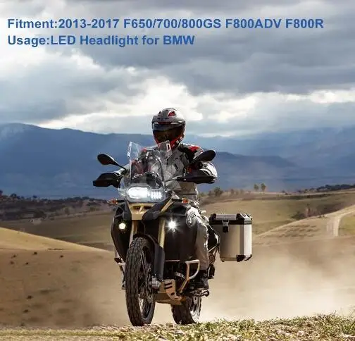 

For BMW F650GS F700GS F800GS & ADVENTURE LED HEADLIGHT PROJECTOR ANGEL EYE LED WHITE