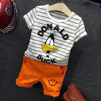 

Summer Baby Boy Clothes Sets Baby Cotton T-shirt Tops + Shorts 2PCS Outfit Tracksuit Toddler Clothing Kids Set