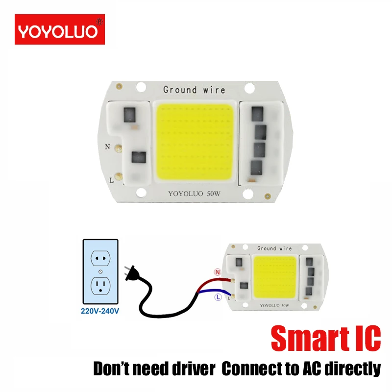 10 шт. AC 220V светодиодный светильник LED чип 20 Вт 30 50 100 150 высокой мощности Мощность