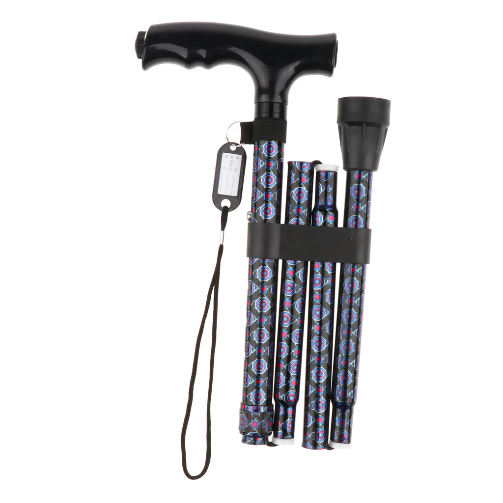 Travel Folding Cane Collapsible Adjustable Walking Sticks with LED